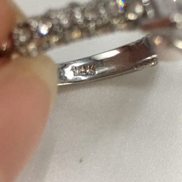 14k white gold plated engagement ring wedding - Picture 7 of 7